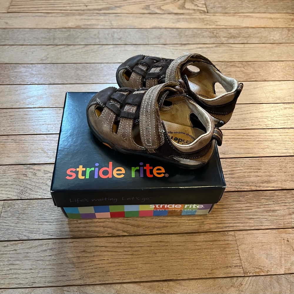 Stride Rite Nathan STG 3 Dark Brown Baby Sandals